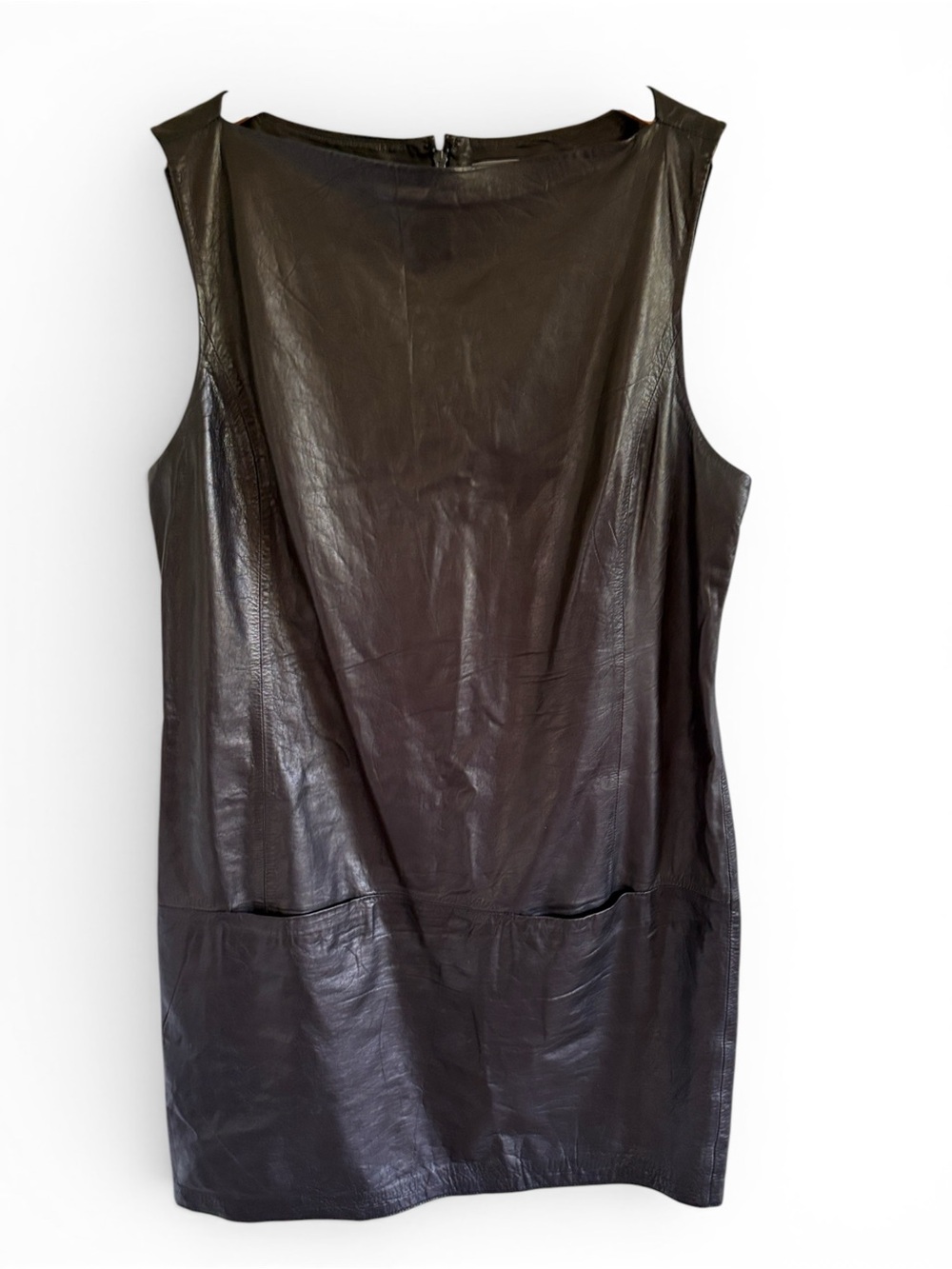 Vintage 90s O0s VINCE Womens 
Leather Dress Mini Shift soft  Lambskin